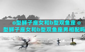 o型狮子座女和b型双鱼座 o型狮子座女和b型双鱼座男相配吗